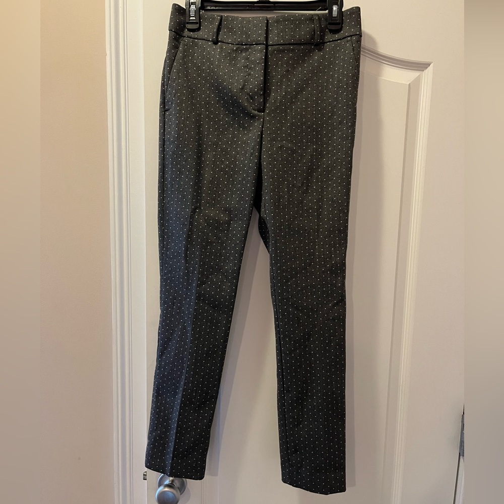 LOFT Charcoal Dotted Fitted Pants